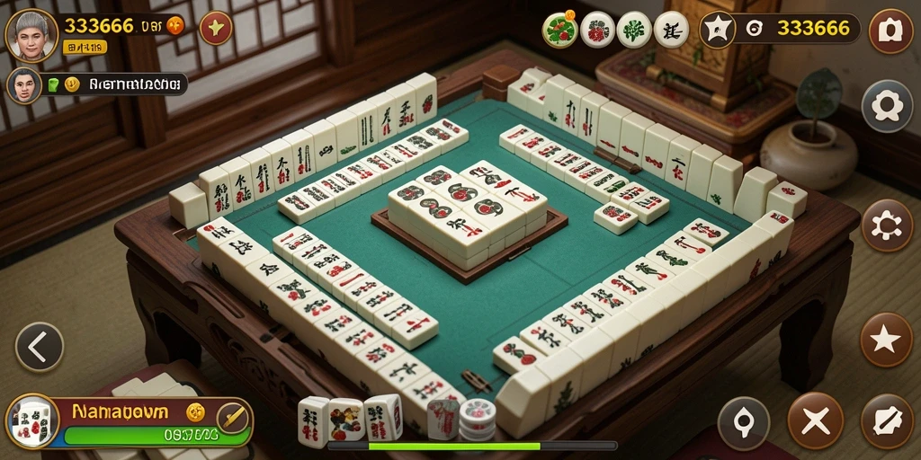 Tampilan gameplay Mahjong yang menarik dan menantang pada 333666.