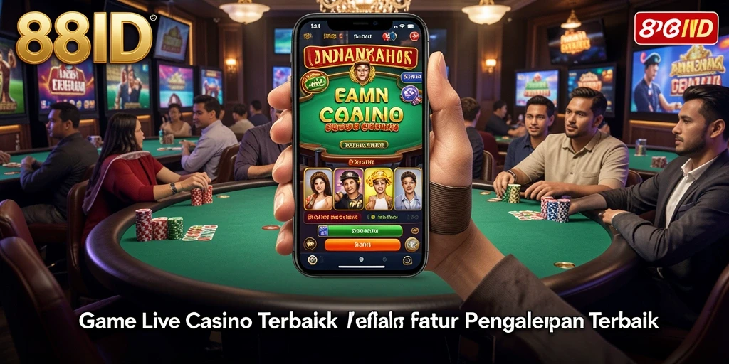 Tampilan gameplay 88ID dengan dealer profesional di Live Casino.