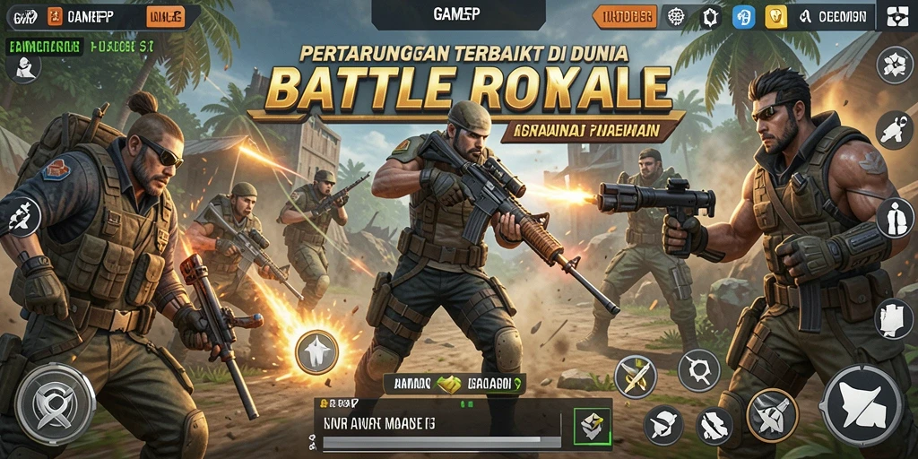 Screenshot gameplay GAMERP yang menampilkan aksi Battle Royale yang seru.
