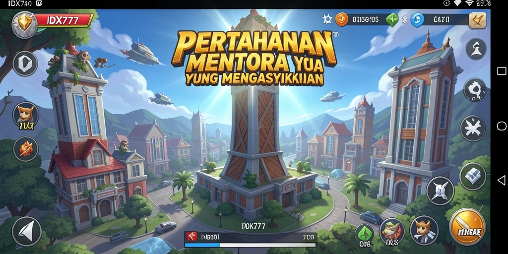 Tampilan gameplay menara pertahanan yang intens dan strategis.