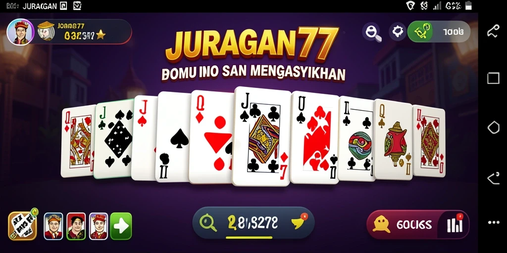 Tampilan gameplay seru dalam permainan Domino JURAGAN77.