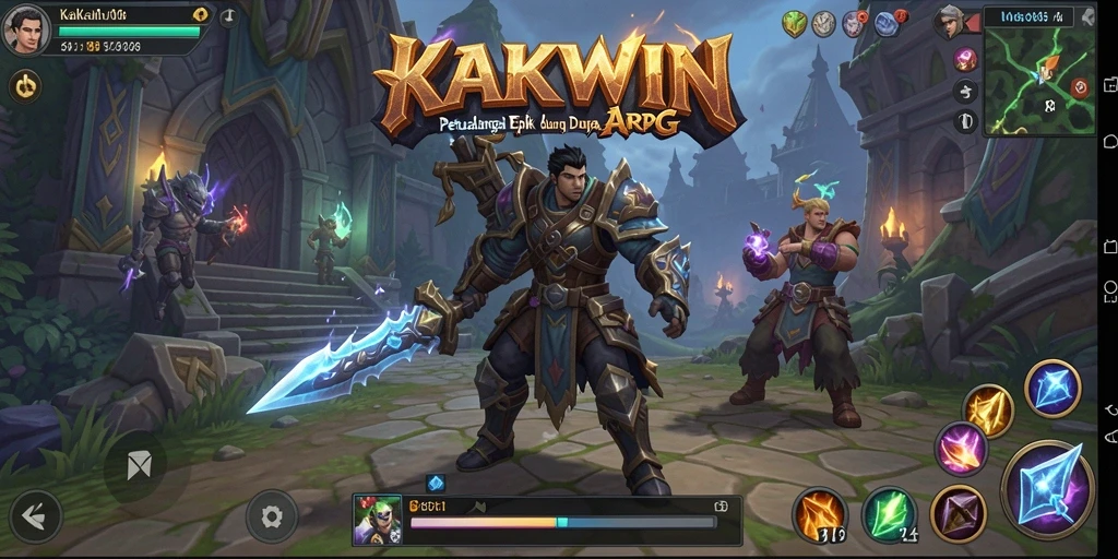 Screenshot gameplay KAKWIN yang menampilkan pertarungan seru