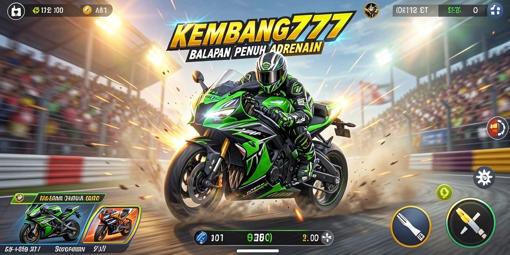 Tampilan gameplay balap motor yang mendebarkan di KEMBANG777.