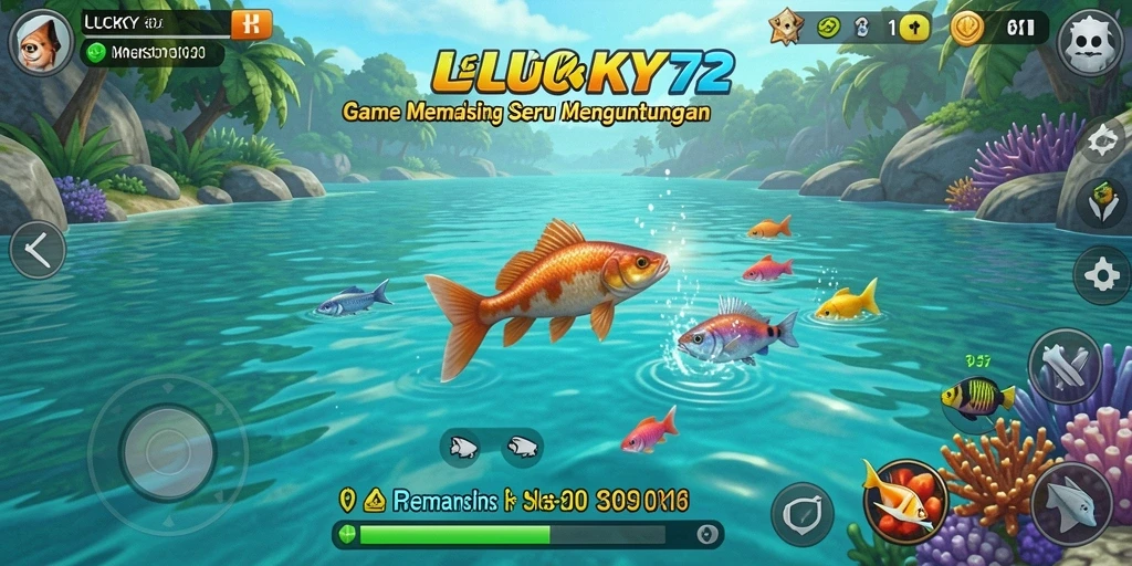 Tampilan gameplay LUCKY72 yang menampilkan aksi memancing seru.
