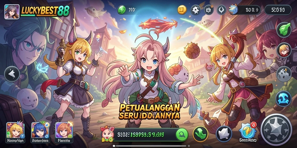Screenshot gameplay LUCKYBEST88 menampilkan karakter Anime beraksi.