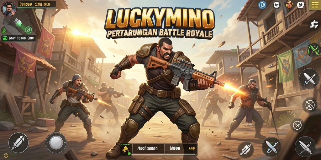 Tampilan gameplay seru dalam pertempuran Battle Royale.