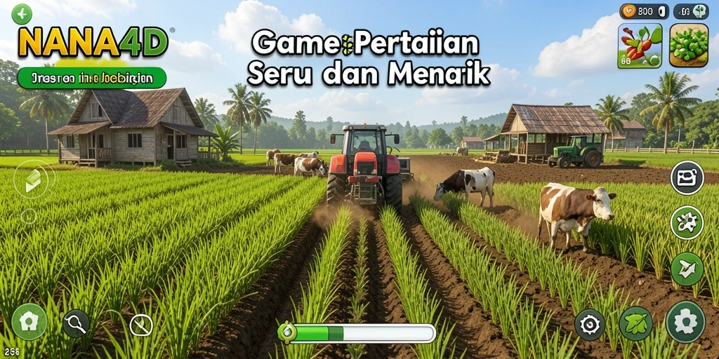 Gameplay seru NANA4D dengan berbagai tanaman yang tumbuh.