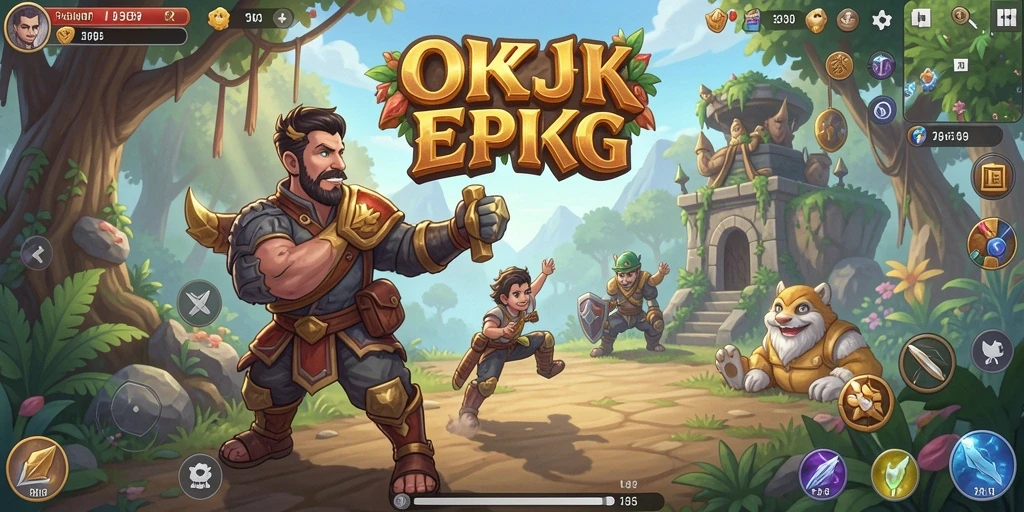 Tampilan gameplay OKJK yang mendebarkan dengan karakter menarik.
