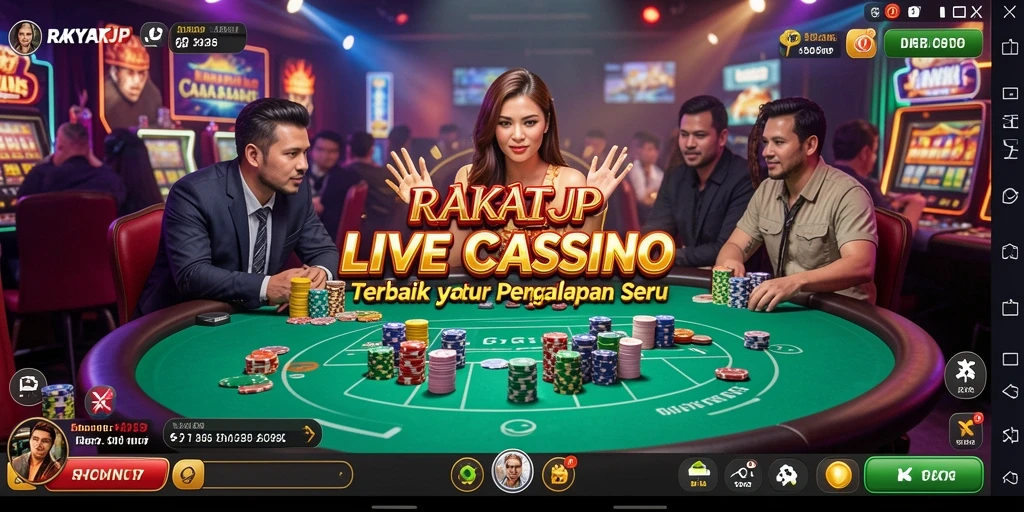 Tampilan gameplay seru dari RAKYATJP dengan dealer langsung.