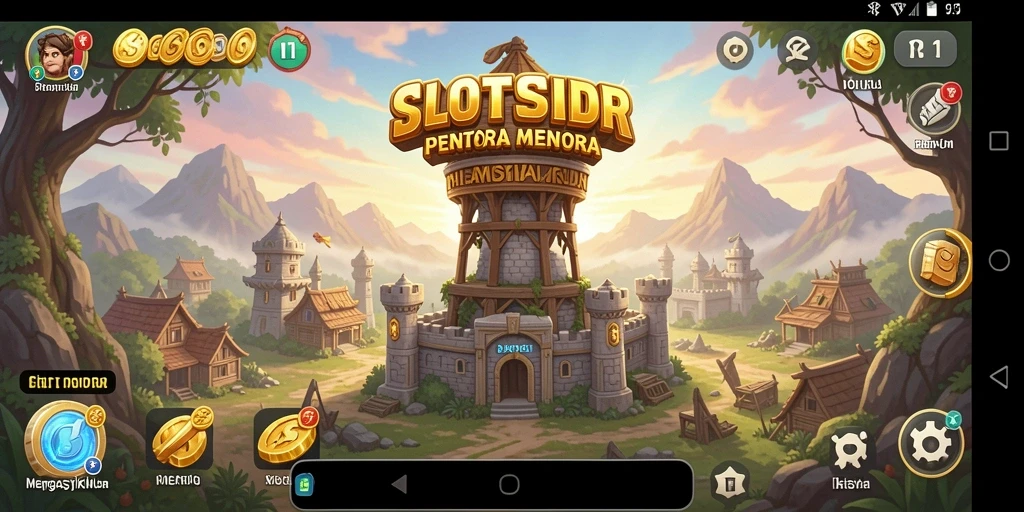 Tampilan gameplay SLOTSIDR yang seru dalam pertahanan menara.