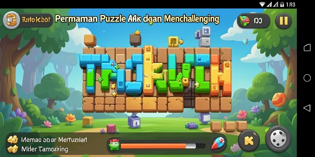 Screenshot utama TMOKWIN menampilkan gameplay Puzzle yang menantang dan menarik.