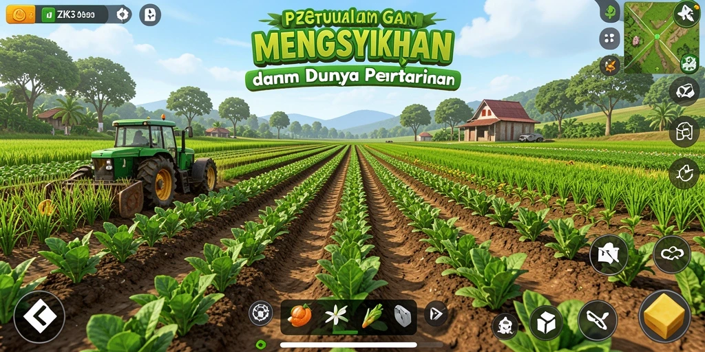 Gameplay menarik dalam <strong>ZK3</strong> dengan berbagai aktivitas pertanian.